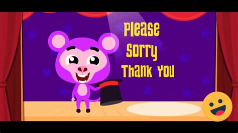 🌈please 😊sorry 🙃thank You 😊 Magic Words Rhymes For Kids Youtube