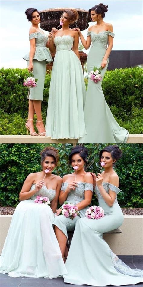 Stylish Sage Green Mismatched Bridesmaid Dresses Different Style