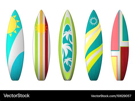 Surf Boards Designs Surfboard Coloring Set Vector Image