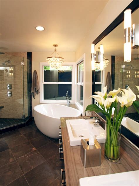 Get inspired with this collection of our most popular bathroom vignettes and other bathroom inspiration. 20 Luxurious Bathrooms with Elegant Chandelier Lighting
