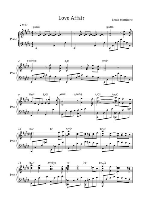 Ennio Morricone Love Affair By Pianoinu Sheet Music