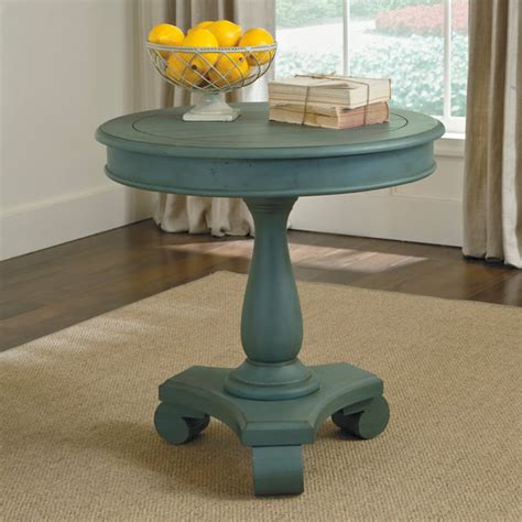 Signature Design By Ashley Cottage Accents Blue Round Accent Table