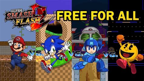Ssf2 Mario Vs Sonic Vs Megaman Vs Pacman Free For All Youtube