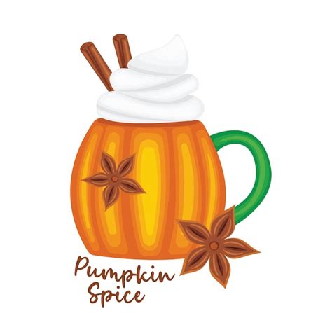Premium Vector Pumpkin Spice Latte With Cinnamon Vector
