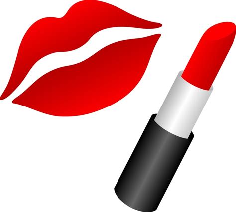 Red Lipstick And Lips Drawing Free Image Download