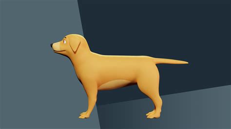 Artstation Dog 3d Cartoon Rigged Model Blender Game Assets
