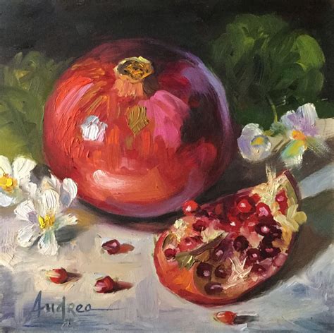 Beautiful Pomegranate X Oil On Board Pomegranate Art Fruit