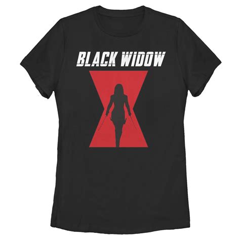 Womens Marvel Black Widow Hourglass Silhouette Graphic Tee Black 2x
