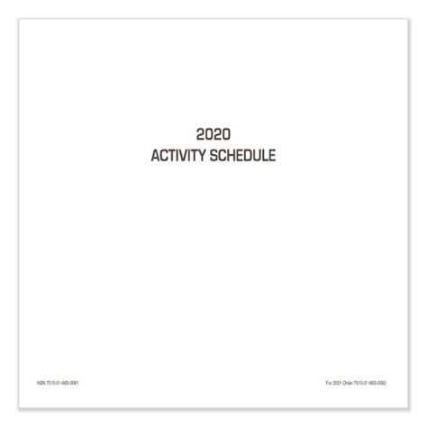 Unicor 2020 Activity Schedule — 10 Pack — Ucr6650581