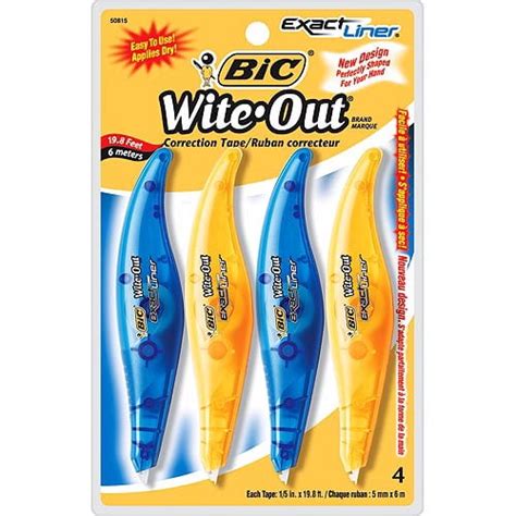 Bic Wite Out Exact Liner Correction Tape White 4 Pack