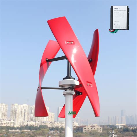 600w 24v Spiral Wind Turbine Generator Redwhite Vawt Vertical Axis