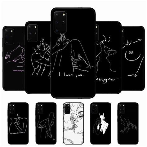 Art Simple Kiss Rose Sex Girl Body Phone Case Para Samsung S10 21 20 9 8 Plus Lite S20 Ultra