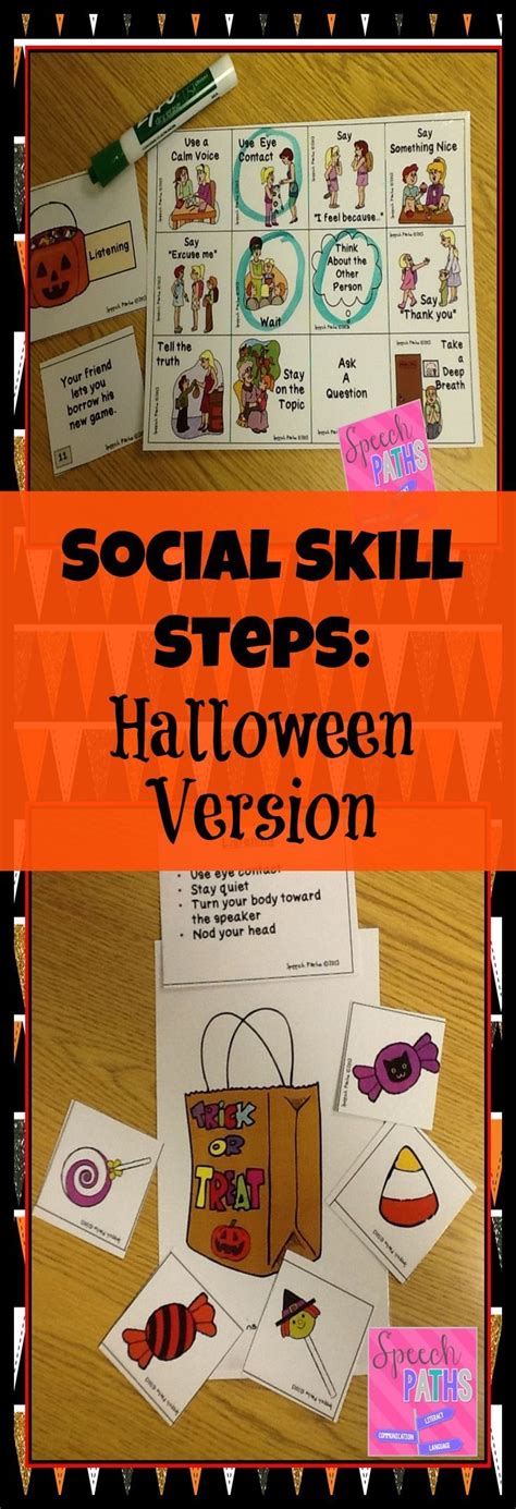 Social Skill Steps Halloween Version Social Skills Social Emotional