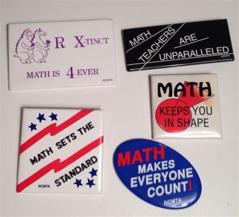 Math Teacher Pins Lot Of 5 Vintage Pinback Mathematics Fun Etsy