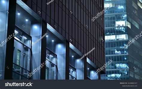 Modern Office Building City Night View Stock Photo 2230802377
