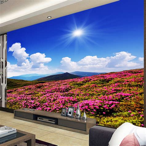 Download Custom 3d Photo Wallpaper Scenery For Walls Flowers