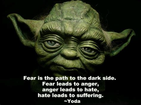 Master Yoda Wisdom Yoda Quotes Fear Leads To Anger Star Wars Quotes