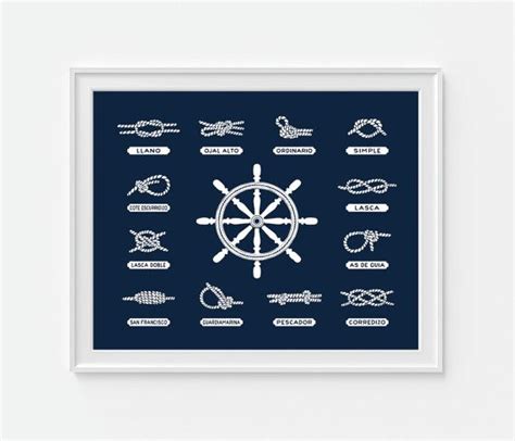 Nautical Rope Art Print Boating Knots Seamen Knots 8x10 11x14