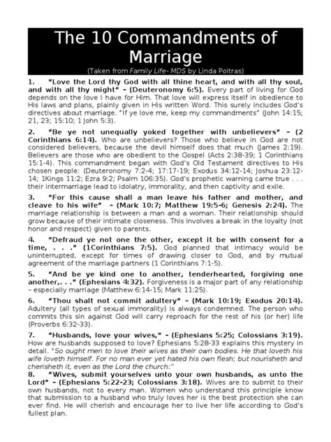 Ten Commandments Of Marriage Ten Commandments Book Of Deuteronomy