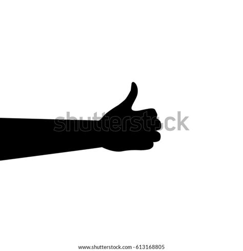 Hand Silhouettes Icon Hand Gesture Isolated Stock Vector Royalty Free