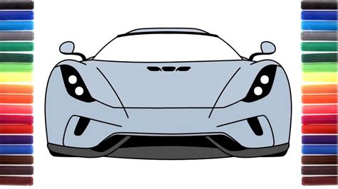 How To Draw A Car Koenigsegg Regera Front View Youtube