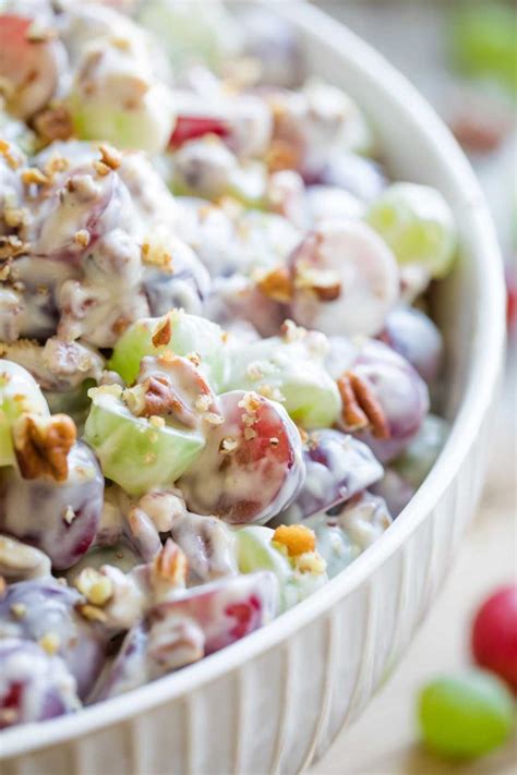 Grape Salad With Cream Cheese Vanilla Dressing Two Healthy Kitchens