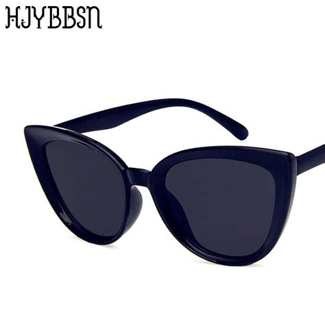 Hjybbsn Luxury Brand Cat Eye Sunglasses Women Black Fashion Sunglasses Classic Retro Female