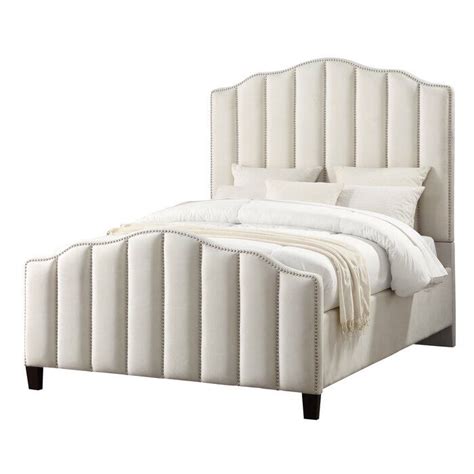 Flaxt Channeled Upholstered Standard Bed | King upholstered bed, Bed