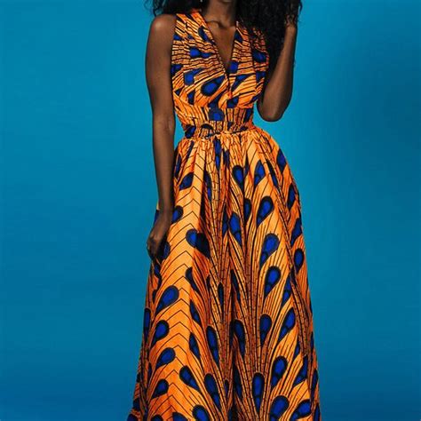 Print African Dress With Many Wearing Ways And Sleeveless Design