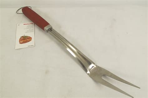 Kitchenaid 18 Grill Fork Red Handle Stainless Steel Cooking Grilling