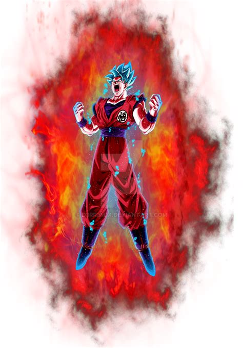 Goku Blue With Red Aura By D3rr3m1x On Deviantart