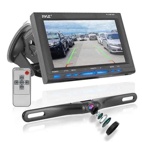 Pyle Plcm7500 Rear View Backup Car Camera Screen Monitor System
