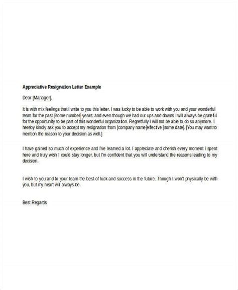 Letter Of Resignation With Gratitude Template Sample Resignation Letter