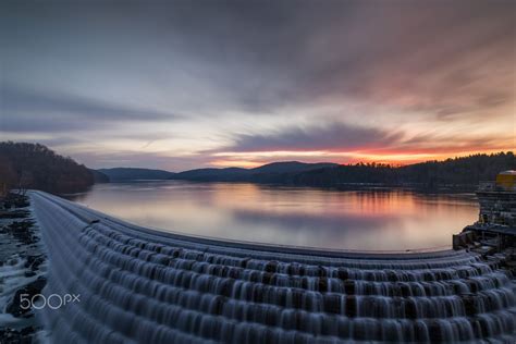 Sunrise Over The New Croton Reservoir Flowing Into The