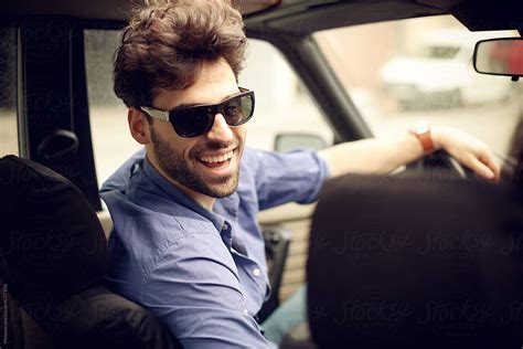 Handsome Man Driving Convertible Car By Stocksy Contributor Mosuno Stocksy