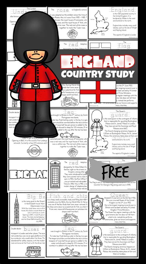 💂‍♀️ Free England For Kids Printable Reader To Color Read And Learn