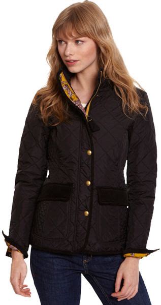 Joules Moredale Quilted Jacket In Black Lyst
