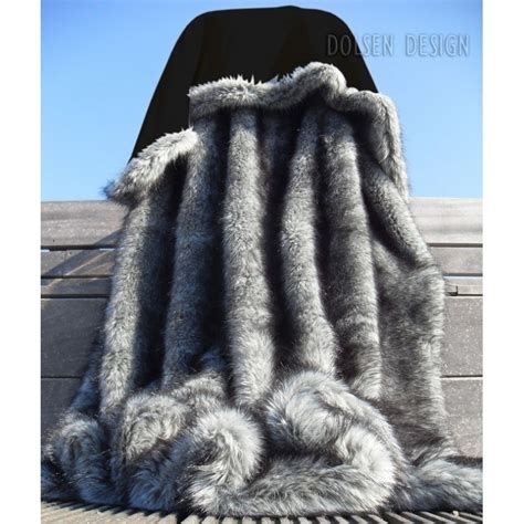 Silver Fox Faux Fur Throw 150x180cm Dolsen Design