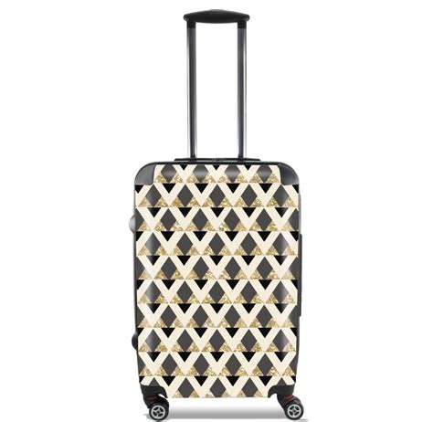 Valise Bagage Cabine Glitter Triangles In Gold Black And Nude