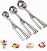 Cookie Scoop Set, Stainless Steel Ice Cream Scoops with Trigger Release ...