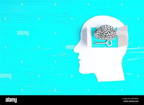 Human head paper cutout with an open window, showing a miniature steel