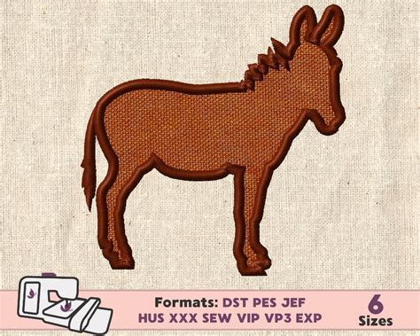 Donkey Farm Applique Design Donkey Embroidery Machine Applique Etsy