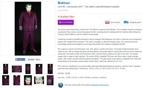Jack Nicholsons Joker Kost M Aus Tim Burtons Batman Steht Ab Ende