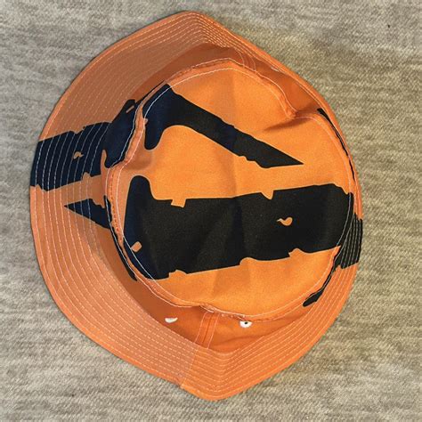 Vlone Black And Orange Bucket Hat Depop