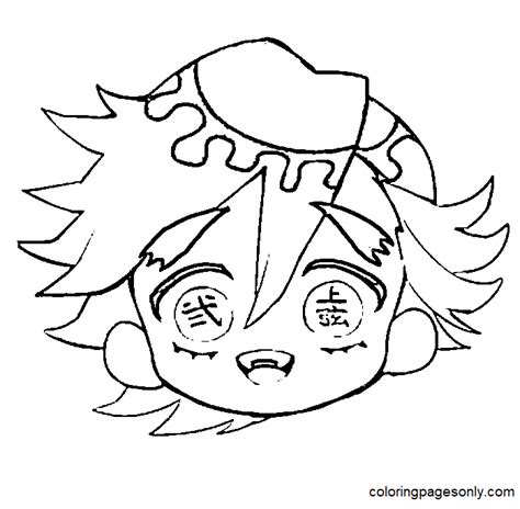 Chibi Doma Demon Slayer Coloring Pages Free Printable Coloring Pages