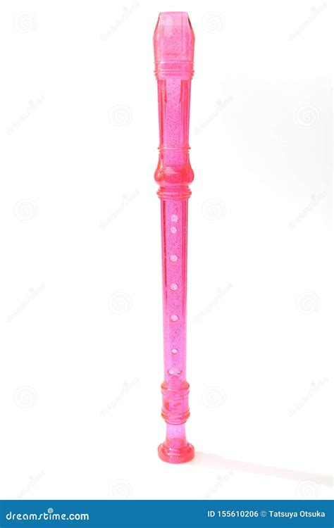 The Pink Soprano Recorder In A White Background Stock Photo Image Of