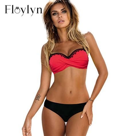 Floylyn Design Lace Patchwork Bikini Sexy Plus Size Push Up Swimwear