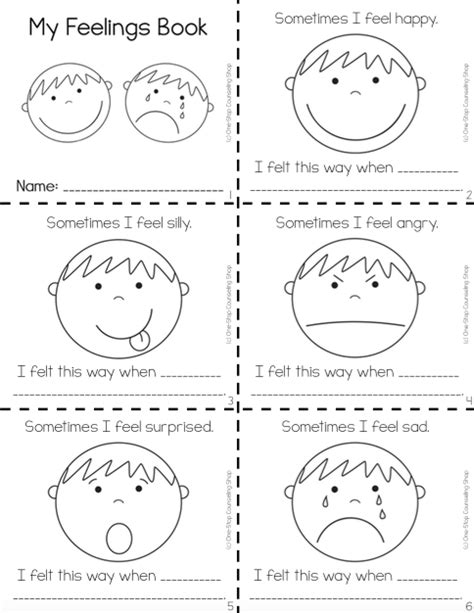 Feelings Worksheets For Kindergarten