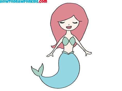 How To Draw An Easy Mermaid Easy Drawing Tutorial For Kids
