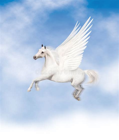 Pegasus Flying With A Blue Cloudy Sky Affiliate Flying Pegasus
